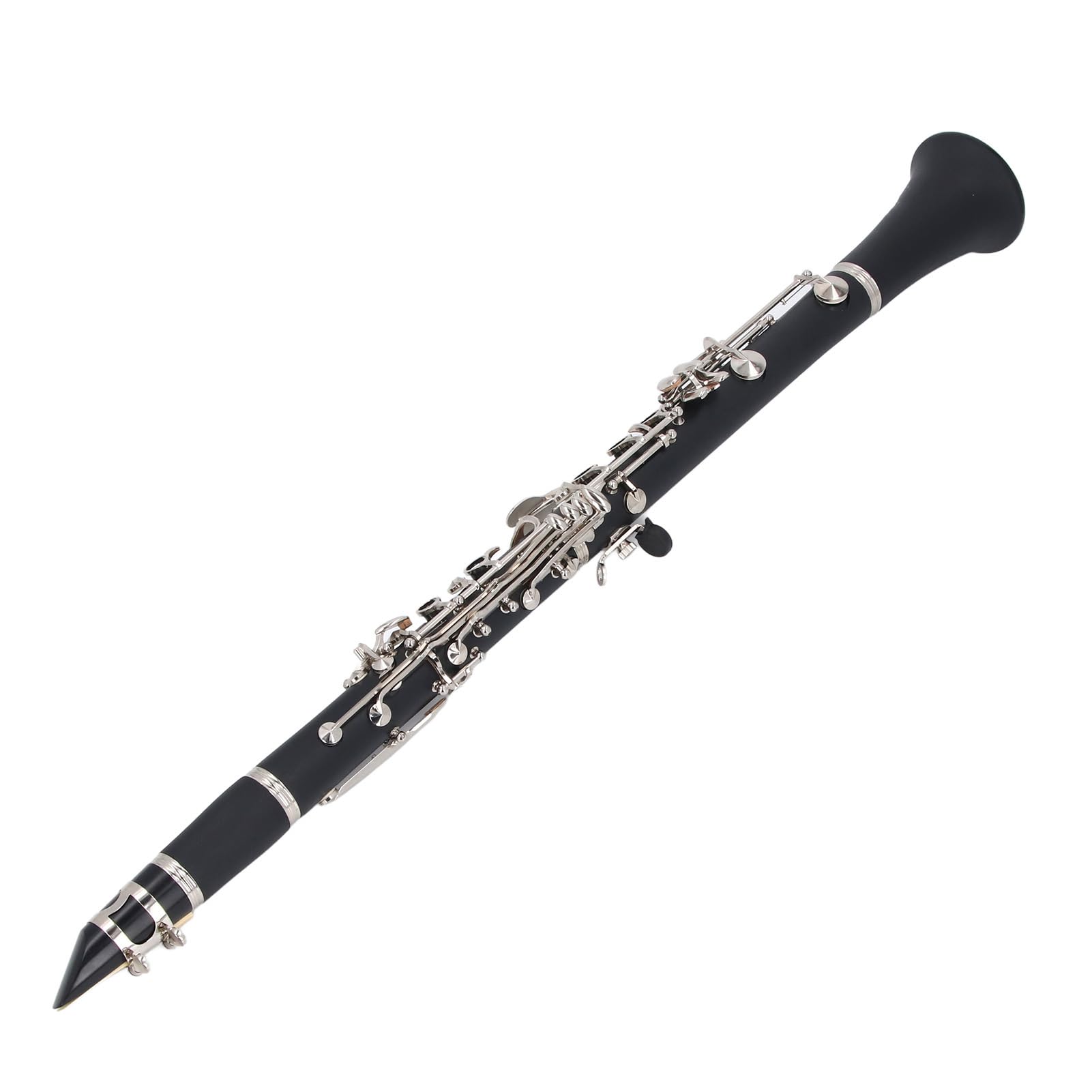 RiToEasysports Clarinetto in Sib, Strumento per Clarinetto Piatto a 17 Tasti in Si con Custodia, Kit di Pulizia per Ance per Studenti, Principianti, Pratica della Banda