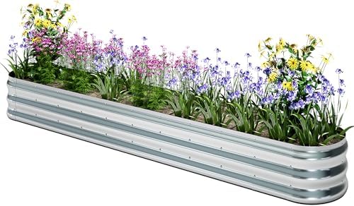 Front Yard Raised Garden Beds That Will Transform Your Outdoor Space 8 KFN Galvanized Raised Garden Bed,Raised Garden Bed Kit-Oval Metal Flower Box,Large Planter Vegetable Box Outdoor,Planting for Vegetables,Flower,Herb,12FT,0.7mm