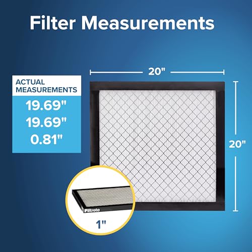 Image of Filtrete 20x20x1 AC Furnace Air Filter, MERV 14, MPR 2500, Premium Ultra Fine Particle, 3-Month Pleated 1-Inch Electrostatic Air Cleaning Filter, 2-Pack (Actual Size 19.69 x 19.69 x 0.81 in)
