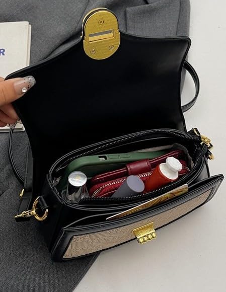 URAWOW Flap Shoulder Bag Vegan Leather Top Handle Satchel Handbag Smalll Crossbody Clutch Purse 6