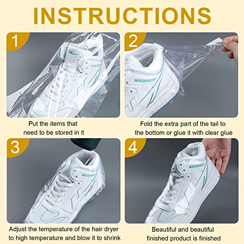 Ksvaye 100 Stück Schrumpfbeutel 28 x 40 cm Schrumpffolien Beutel PVC Schrumpfen Taschen Shrink Wrap Bag für Seifen Badebomben Badekugeln Verpackung DIY-Handwerk