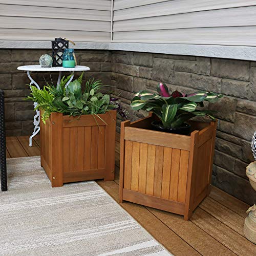 Sunnydazemerantiwoodoutdoor68planterboxbenchandsetof2square16planterboxeswithteakoilfinishbundle  Urban Country Home Decor Sunnydaze meranti wood outdoor 68 planter box bench and set of 2 square 16 planter boxes with teak oil finish bundle  urban country home decor