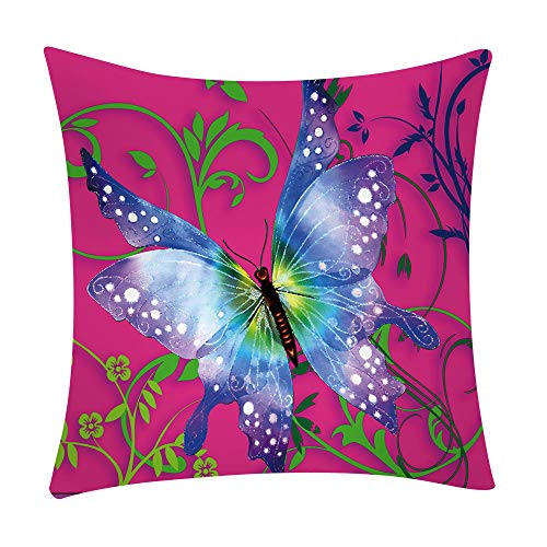 Funda de cojín Estampado de Mariposa, para sofá, Cama, decoración del hogar,Funda de Almohada de 45cm*45cm,de Gusspower