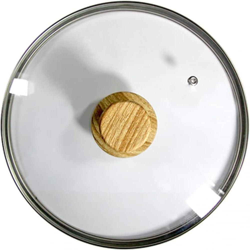 Coperchio per casseruola in vetro temperato trasparente con bordo in acciaio inox, adatto a tutte le pentole e padelle, 42 cm