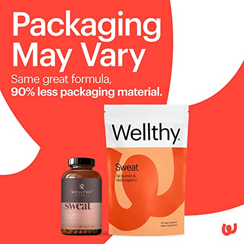 Wellthy Sweat Thermogenic Fat Burner Pills, All Natural Metabolism Booster And Appetite Suppressant For Men And Women, Increased Metabolism Supplement That Helps Promote Increased Weight Loss #TOP1