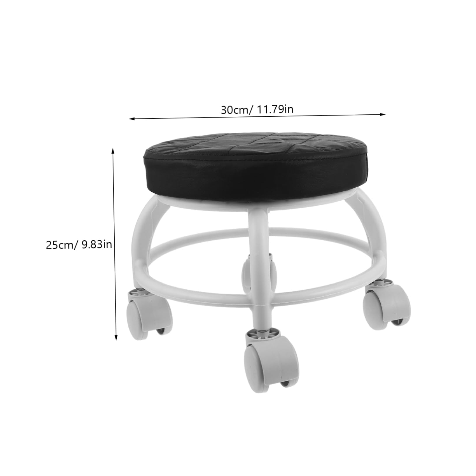Sgabello Pedicure Ruote e PU, Seduta Comoda per Salone Spa, Poggiapiedi Estetista, Girevole Portatile per Casa