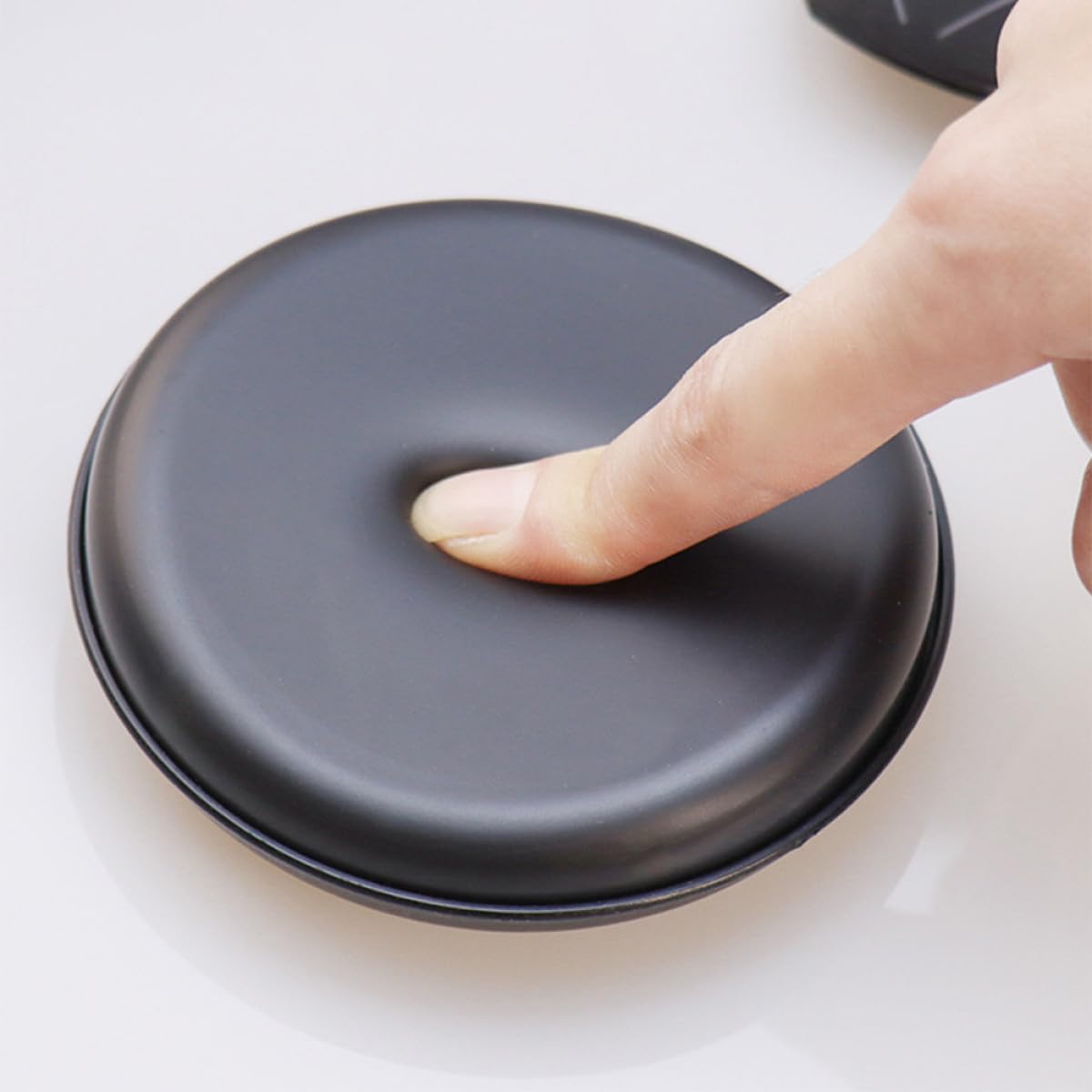 Poggiapolsi per Tastiera e Mouse in Pu Nero Rotondo