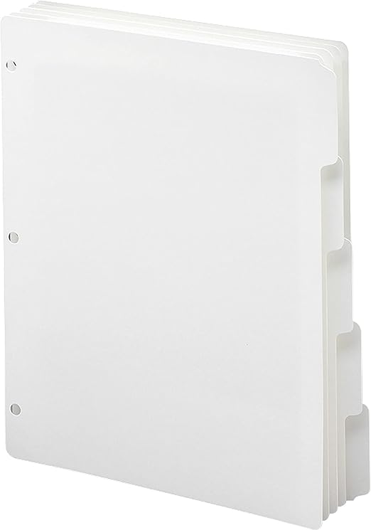 Smead ThreeRing Binder Index Dividers, 1/5Cut Tabs