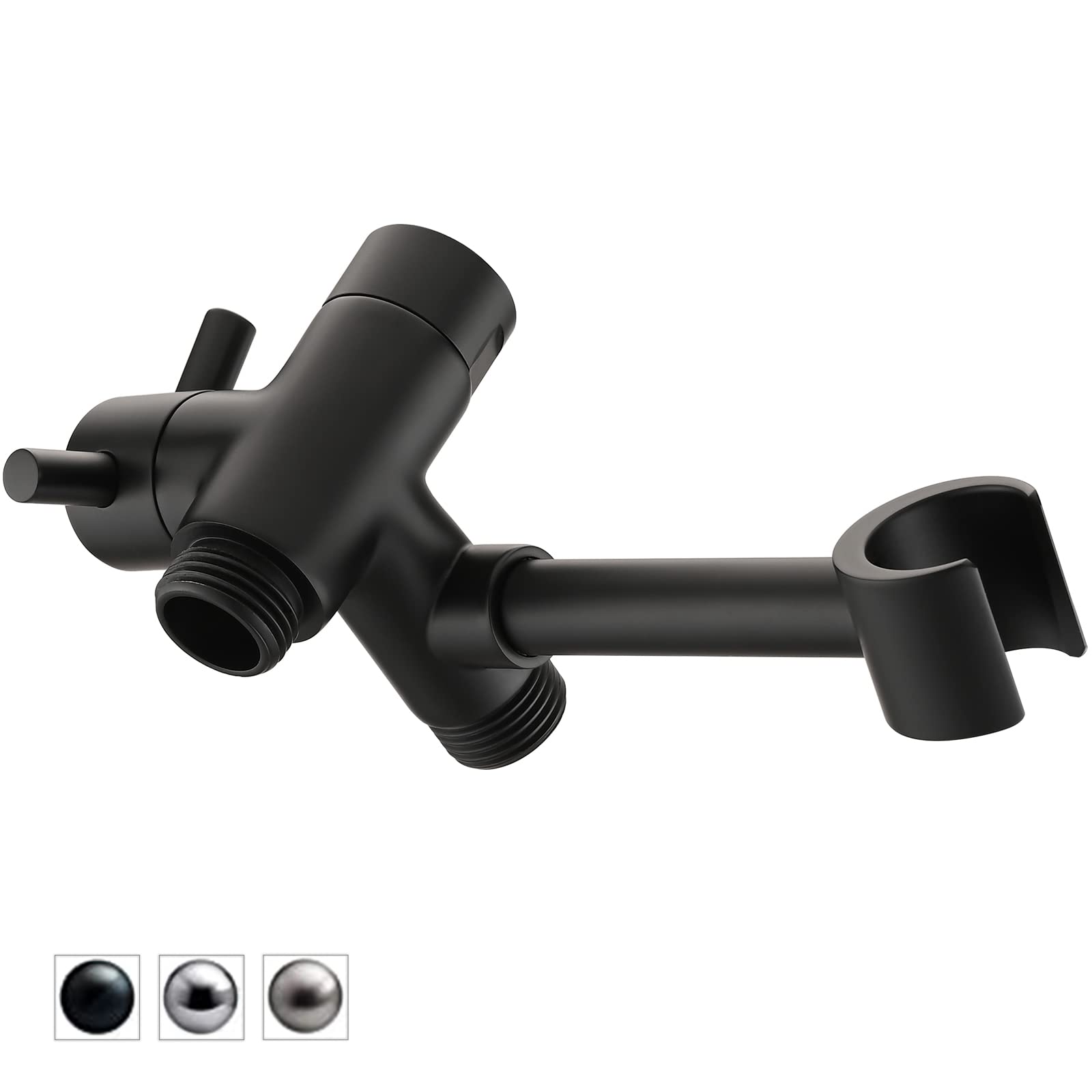 Vanne De Roi Ation De Bras De Douche En Laiton Massif, Déviateur D'eau à 3 Voies G1/2 ", Forme En T 256, Connecteur Adaptateur De Tuyau Noir, Partenaires Tête De Pulvérisation