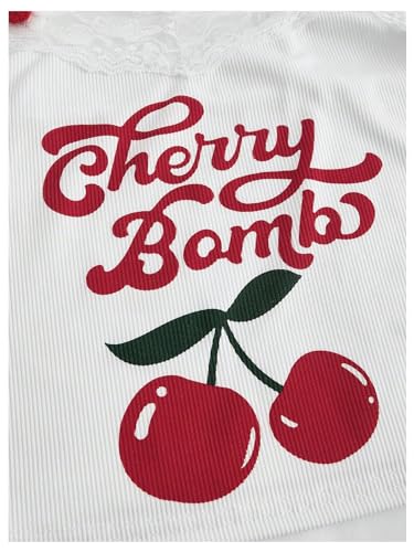 SHENHE Women's Lace Trim Cute Cherry Print Spaghetti Strap Kawaii Top Crop Cami Tank3