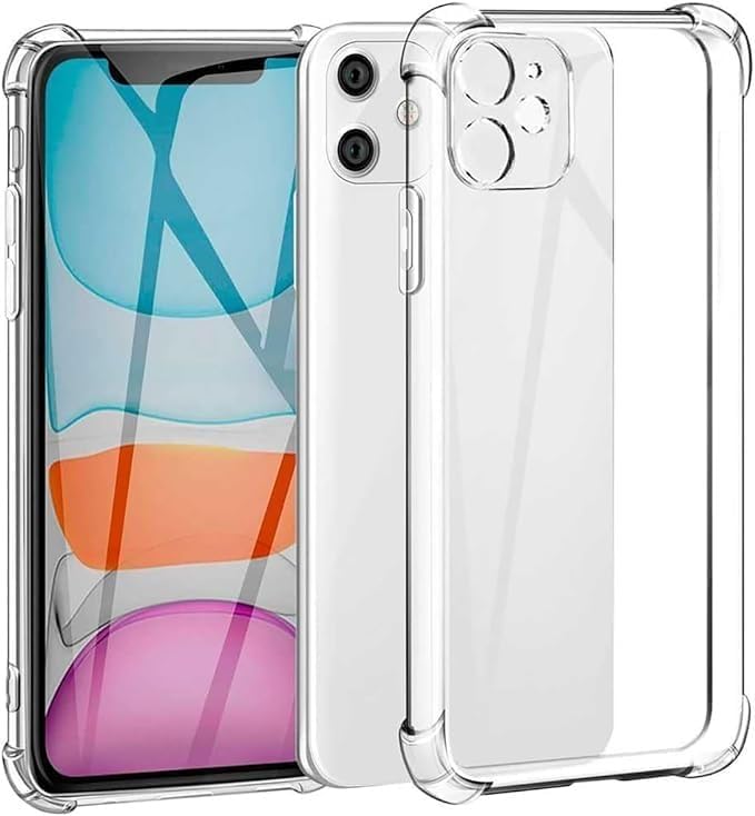 Dl3 Mobilak Case Compatible with iPhone 11 Camera, Cover Silicone Transparent TPU Gorilla Anti-shock Shockproof Corners - Clear