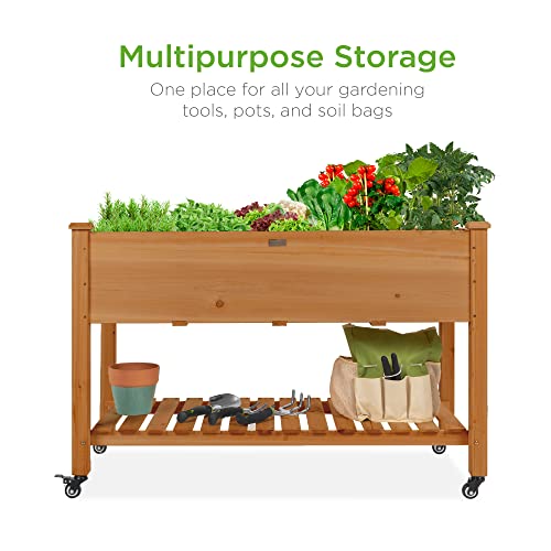 Best Choice Products Raised Garden Bed 48x24x32inch Mobile Elevated
