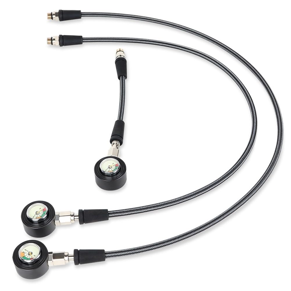 BlissfulAbode Manguera tejida de fibra de carbono para buceo con rosca 7/16-20UNF luminosa