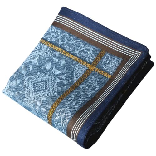 BESTOMZ Pañuelo de Bolsillo Adecuado para Uso Diario Color Aleatorio Estilo Vintage de Algodón Grueso y Cómodo, Pañuelo Jacquard Tierno y Absorbente para Hombres