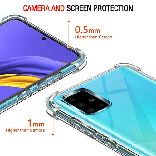 Image of Lustree Back Cover Transparent Case Compatible with Samsung Galaxy M51 | Clear + TPU Case with 4 Corner Air Cushion Protection & Camera Protection | Slim& Stylus Cover