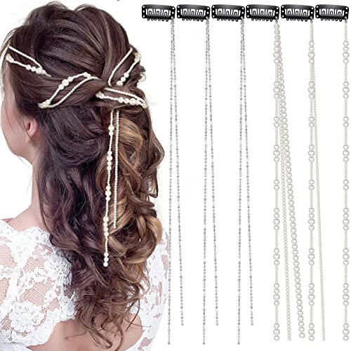 Cadeau de fête pour filles Chunyin chaîne cheveux strass et perles longues
