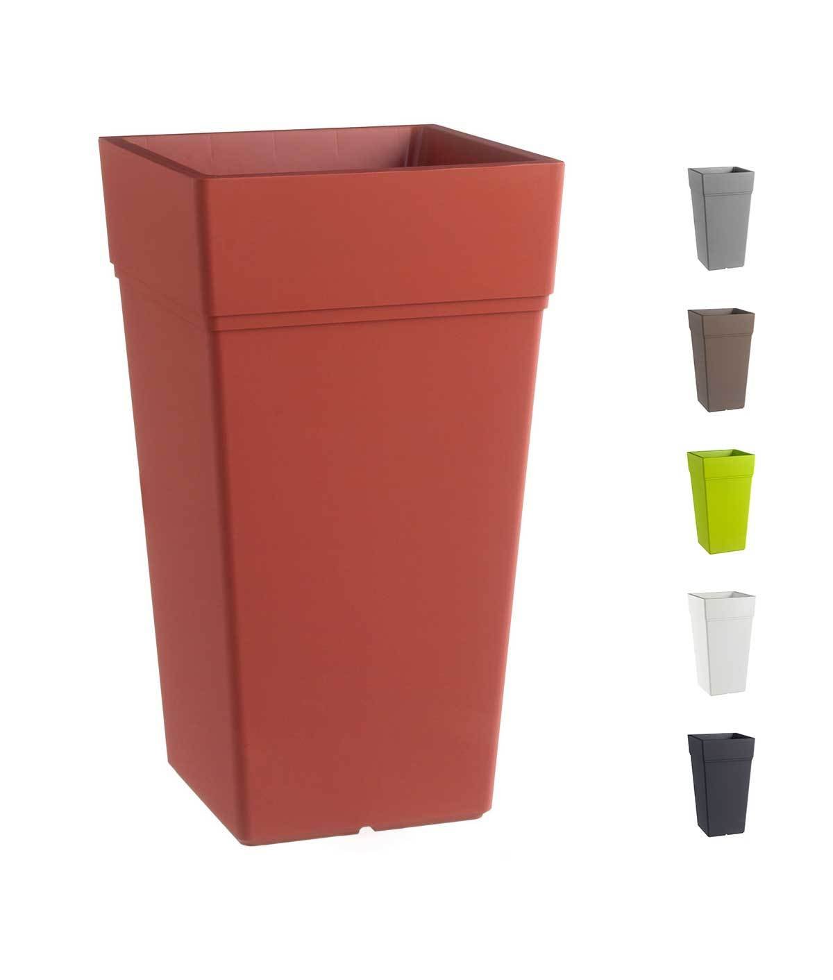 Teraplast Stem Vaso Alto 65 Cm, Antracite, Con Riserva D'acqua, Per Esterno E Interno, Riciclabile - 4
