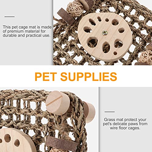 iplusmile Vogel Accessoire 1 st Rabbir Kooi Gras Mat Geweven Bed Mat Cavia Hamster Nest Kauwspeelgoed - Afbeelding 7