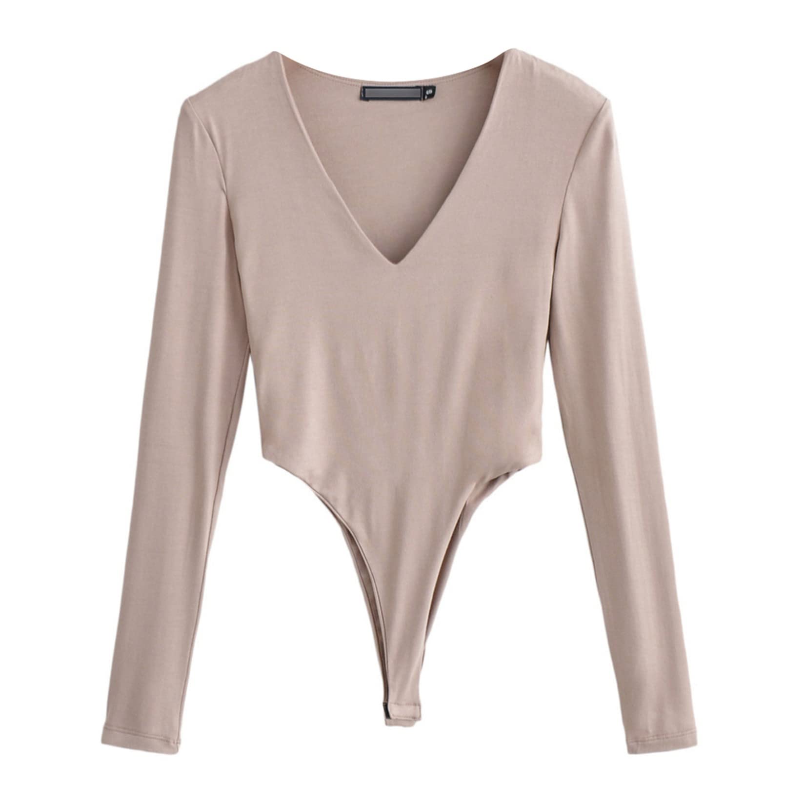 FETICO Vネックボディスーツ 長袖ボルドー 51OKtGXTYbL.jpg