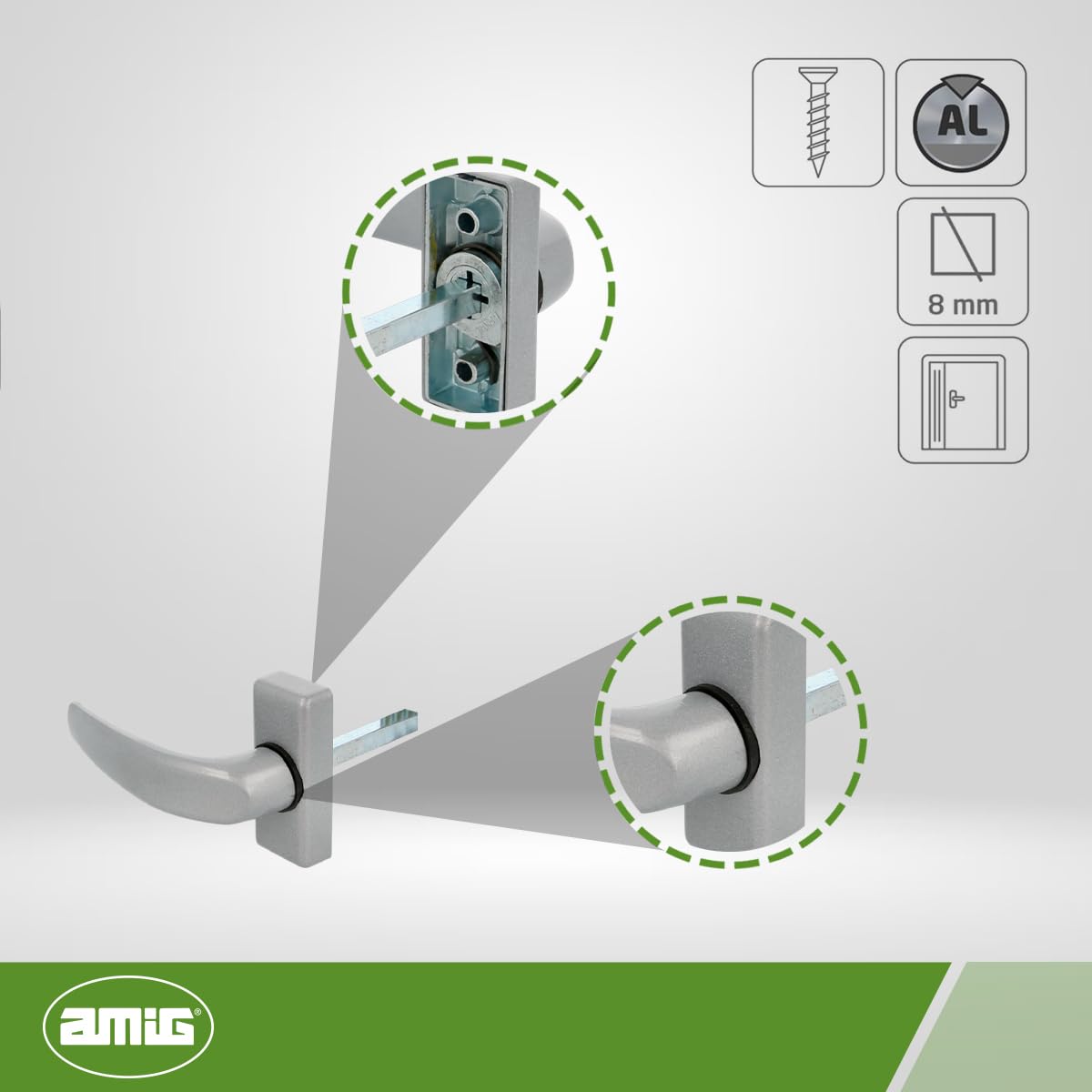 Amig 20421 - Delta Handle Lacquered Silver Piece, Silber, 121 x 72 mm - Image 4