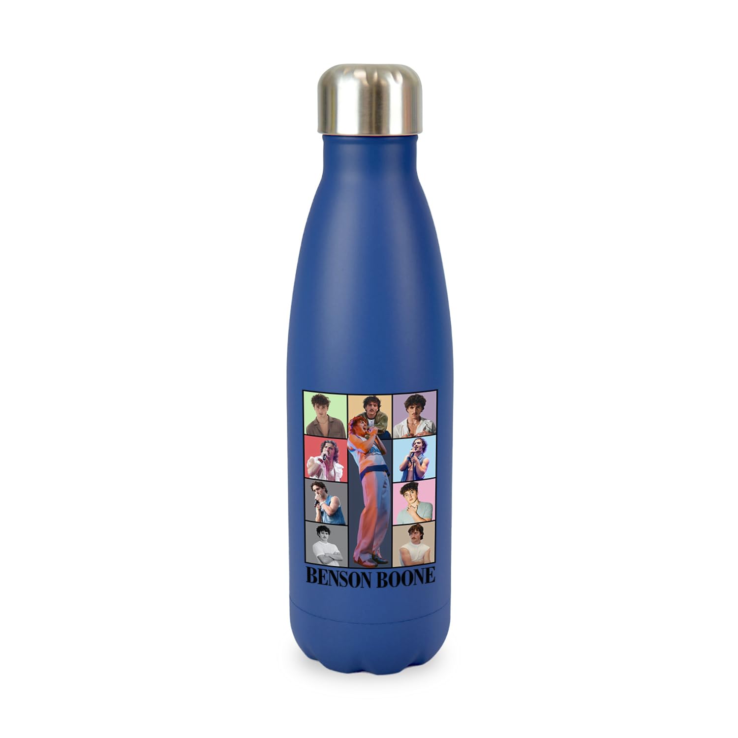 New Spirit Original Navy Boxes Design Benson Boone, Screw Top Lid Stainless Steel Water Bottle Drinks Cup Water Bottle Refill Cute Fun Explore Travel