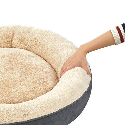 Feandrea Hundebett, Katzenbett, Donut, Ø 50 cm, dunkelgrau PGW050G02