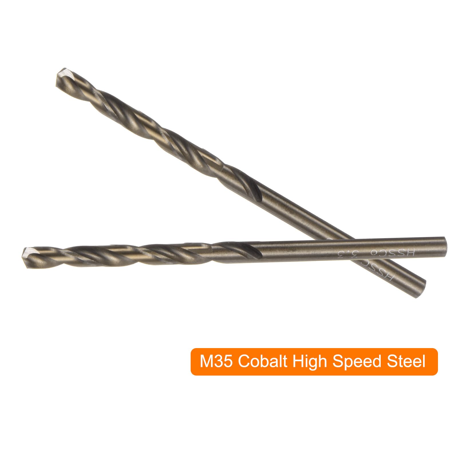 QUARKZMAN 10 sztuk wierteł do wiercenia kobaltu 3,3 mm / 0,13" HSS M35 stal szybkotnąca do stali nierdzewnej, miedzi, drewna, tworzyw sztucznych i innych twardych materiałów