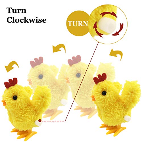 Bstaofy 6pcs Wind up Animal Easter Toy Kit Hop Chick Bunny Jumping Plush Assorted Fuzzy Flipping Bounce Kids Stuffed Gift Set Egg Hunt Clockwork Prop Dancing Sheep Party Favor , 3’’ - Thumbnail 6