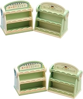 MAGICLULU 4 Pçs Mini Prateleira Móveis Mini Prateleiras De Casa De Bonecas Armário De Exibição De Padaria Mini Armário De Loja Casa De Bonecas Prateleira De Supermercado Prateleira De Casa