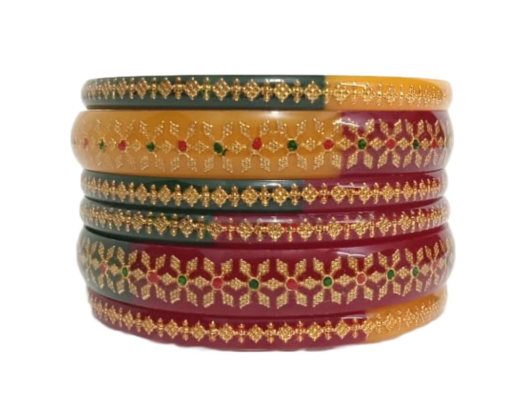 STYLISH MULTICOLOR SIP (PLASTIC) BANGLE SET (PACK OF 6) FOR WEEDING & ENGAGEMENT,RELIGIOUS,REGULAR (2.8) (B0BZMSDSKD) Amazon Price History, Amazon Price Tracker