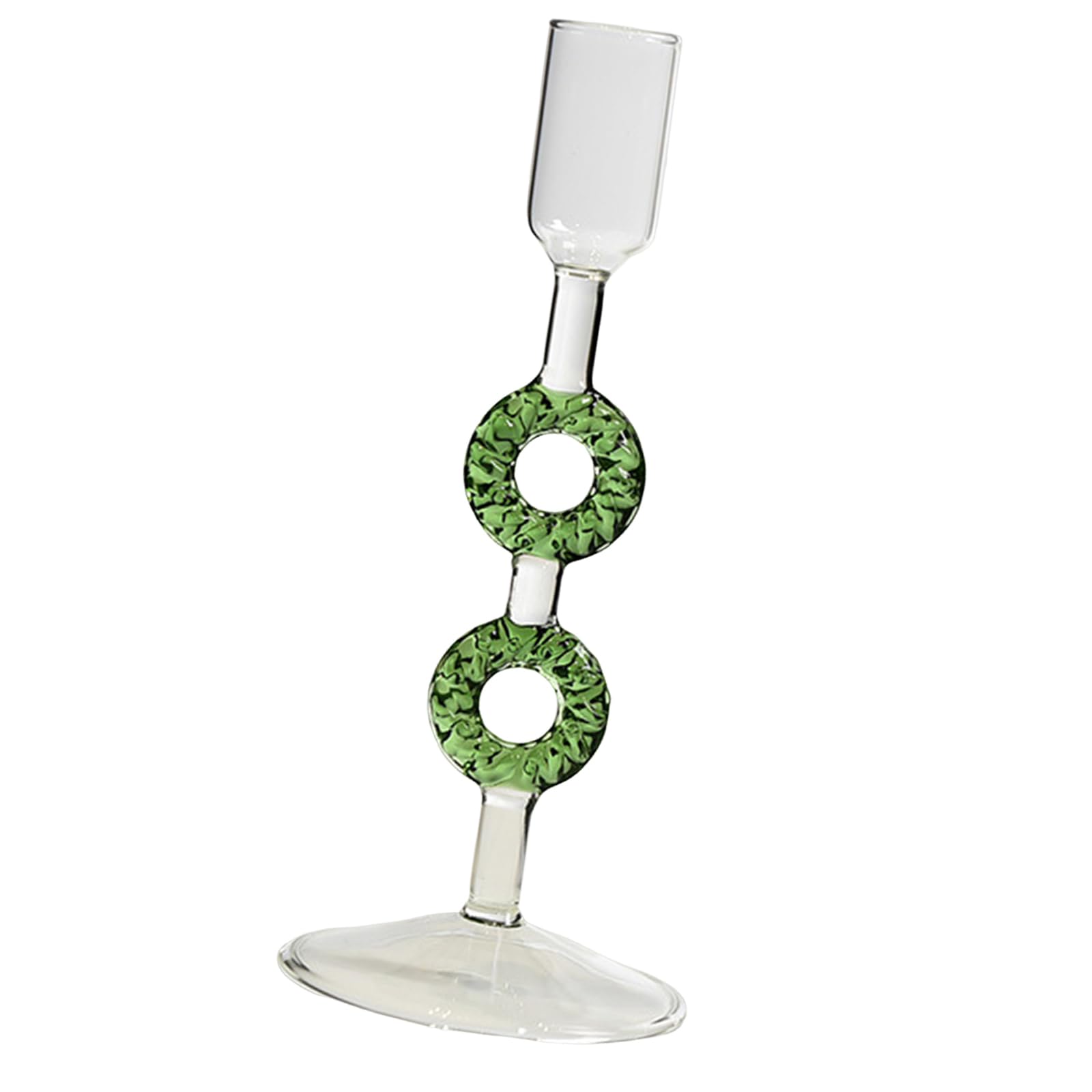 Christmas Tree Flame Possessors Ribbed Borosilicate Glass Artisanal Stable Wide Base Direct Current Unlit Waxlights Holiday Present Festive Borosilicate Tree Candleholder Artisanal Craftsmanship