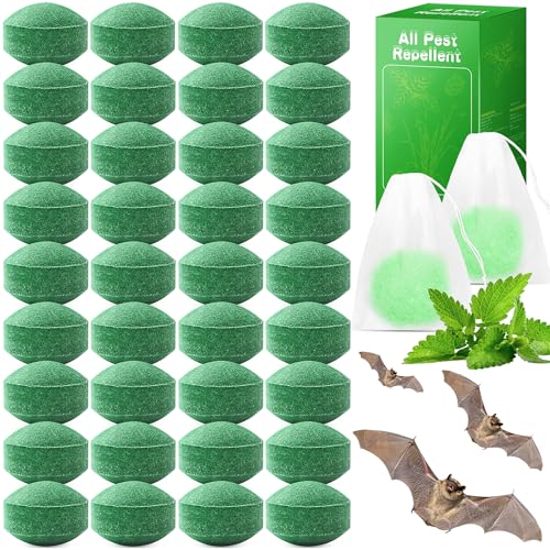 36 Pack Bat and Bird Repellent - Natural Peppermint Oil Eagle Repellent for Attic Indoor Outdoor Patio Garden Porch Pet and Family Safe Ready to Use Green