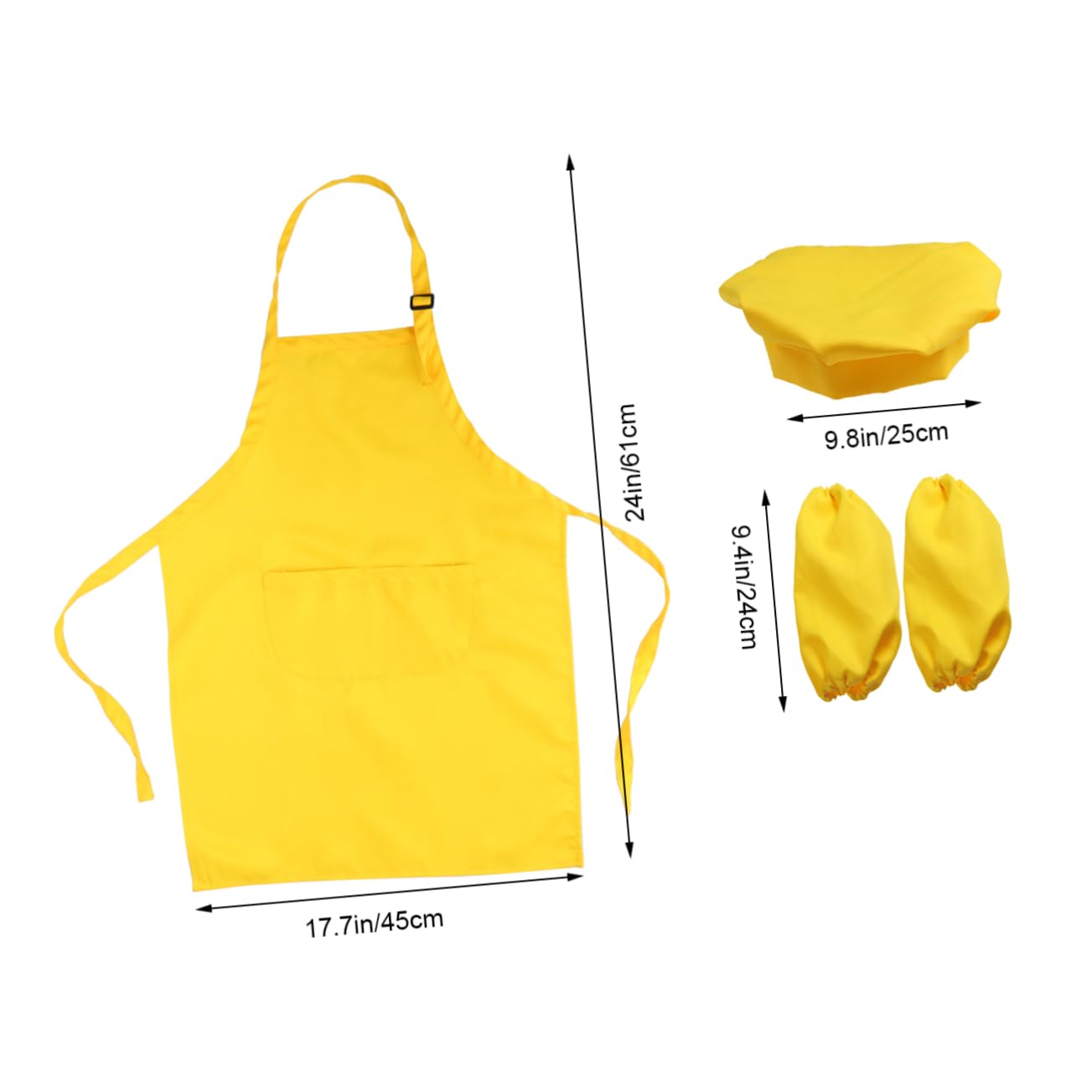 TOBBOMEY Complete Kids Chef Hat Apron Cooking Sleeve Kids Kitchen Playset Ages 7-13