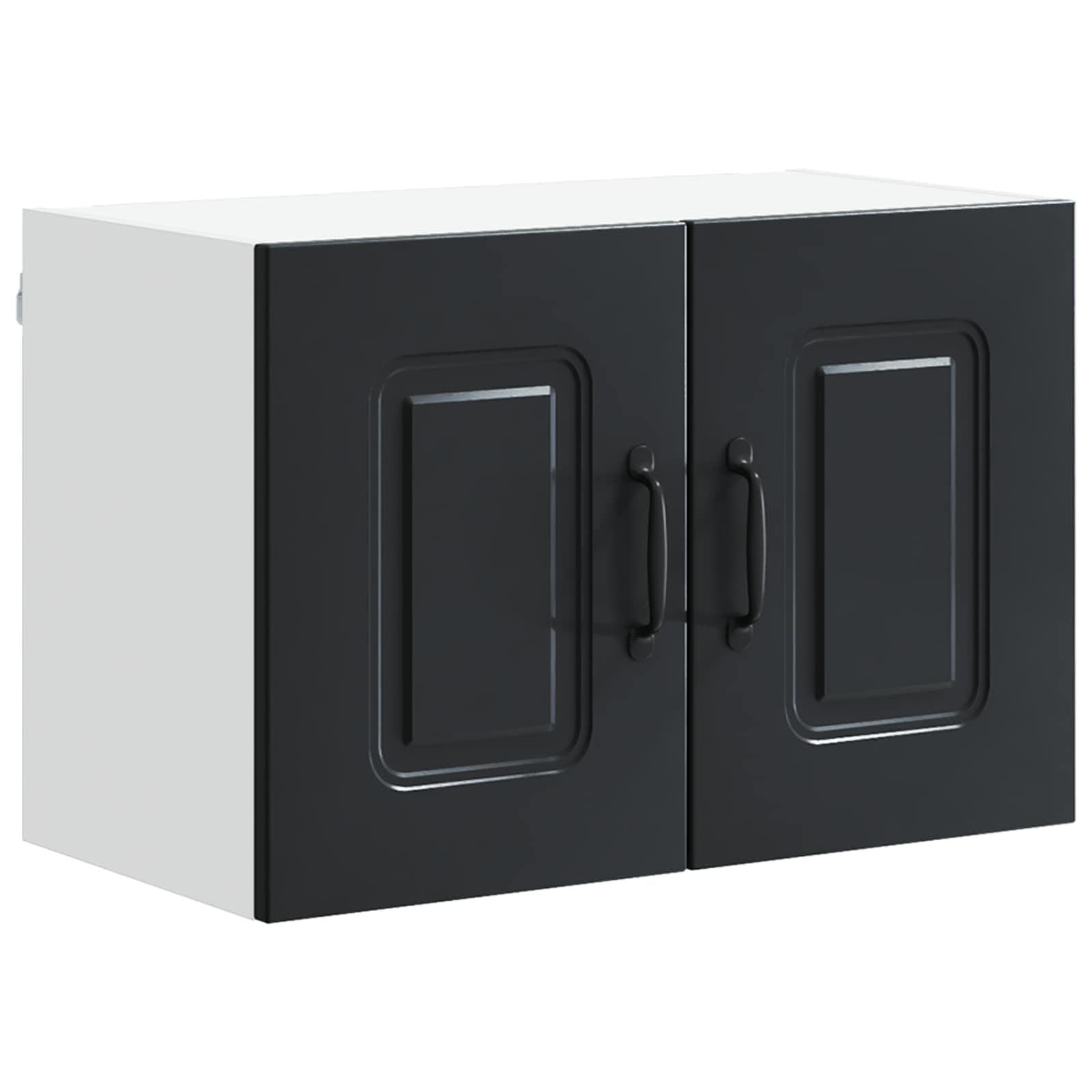 Armadio da cucina in legno nero, 2 pezzi, 60 x 31 x 40 cm, con 4 ante e ripiani, armadio multiuso per riporre oggetti, autoportante per cucina, cantina, dispensa, piano di lavoro