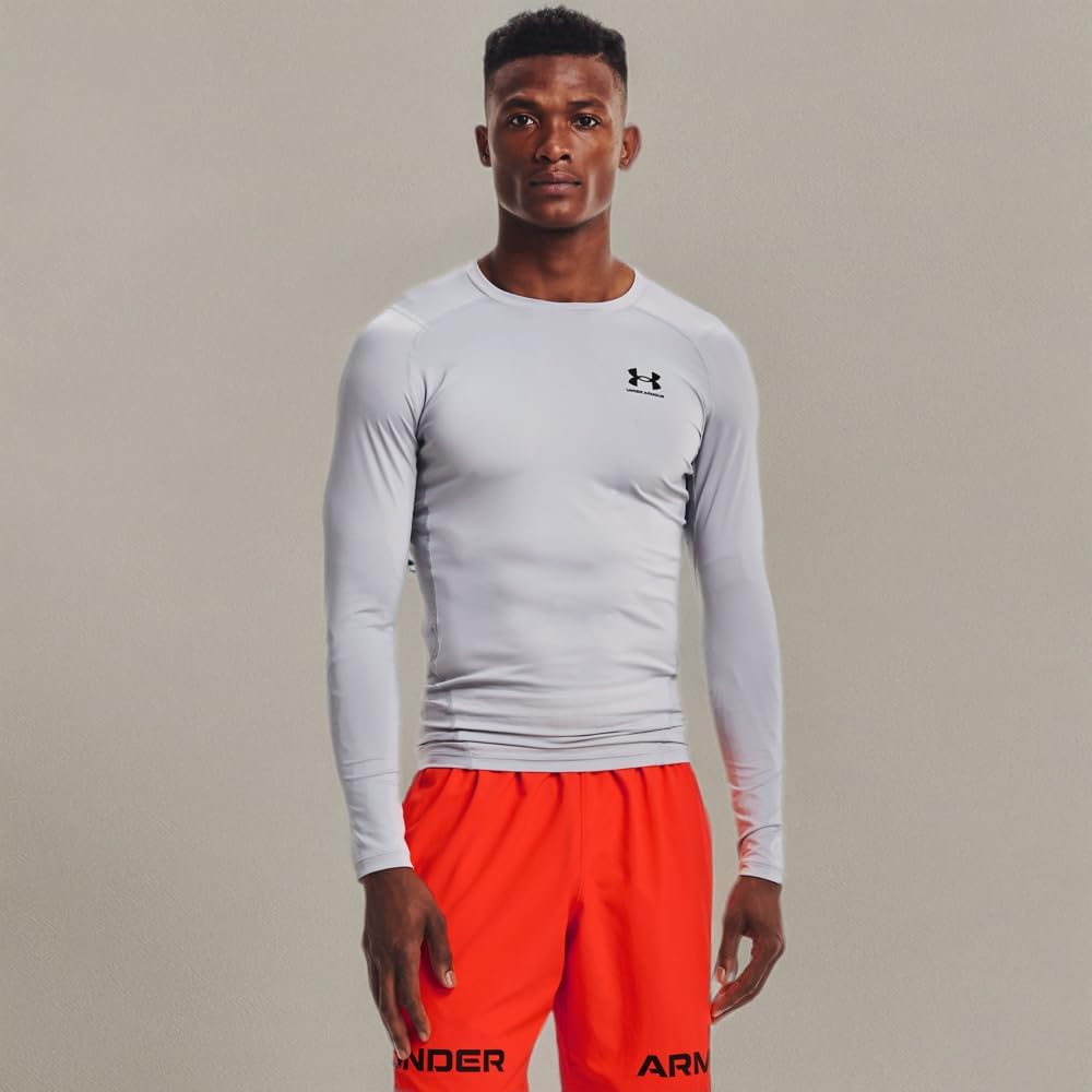 Under Armour Men's Armour HeatGear Compression Long-Sleeve T-Shirt, Mod Gray (011)/Black, 3X-Large – Ansicht 4