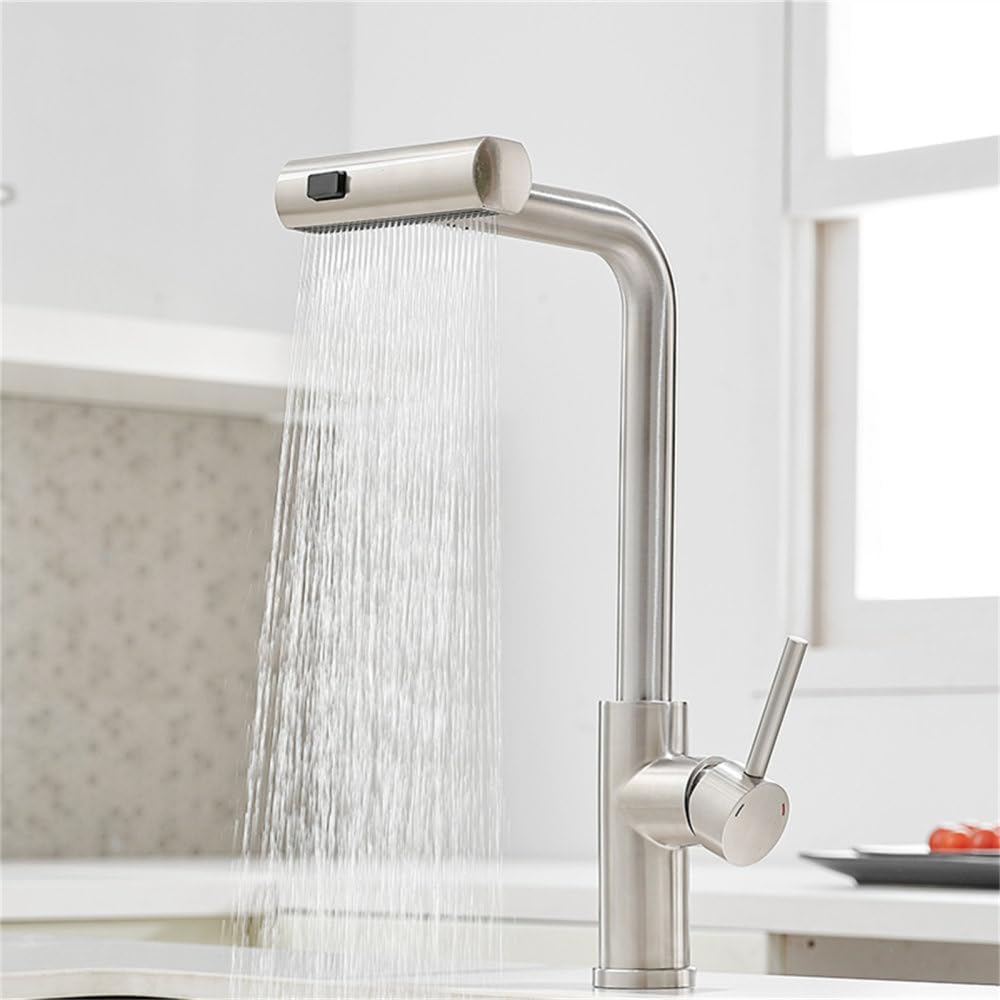Robinet de cuisine en acier 304 nickel brossé pour un design moderne d'évier