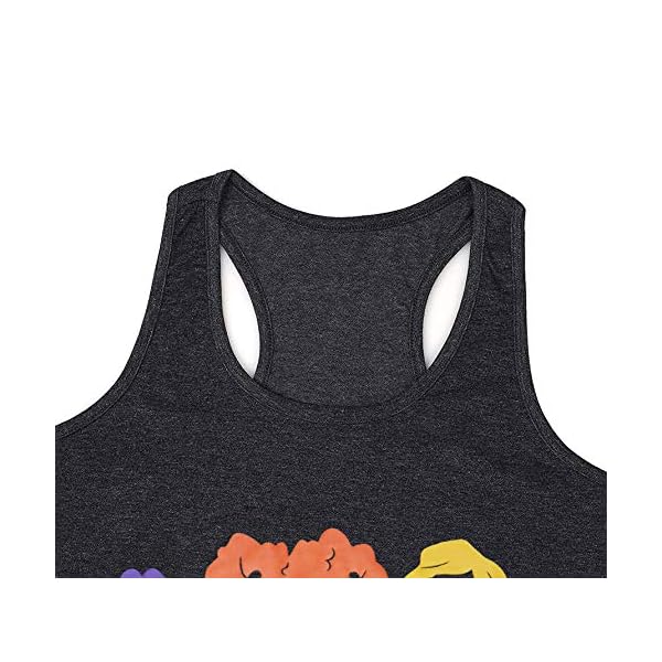 Hocus Pocus Halloween Tank Tops for Women Funny Sanderson Sisters Graphic Tee Racerback Sleeveless Shirts (Dark Grey, Small)