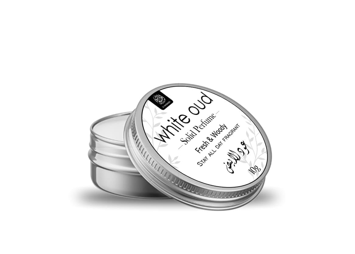 AL MASNOON White Oud Solid Perfume - 10g | Fresh Oud Fragrance | Long-Lasting All-Day Scent | Natural Deodorant | Ideal for After Bath | Pack of 1
