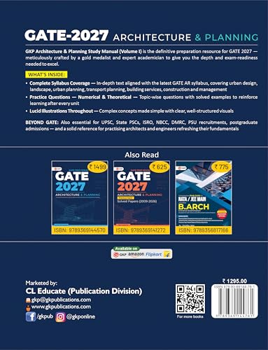 Image of GATE 2027 Architecture & Planning Vol 1 | Urban Design, Landscape, Transport Planning, Building Services, Construction Management