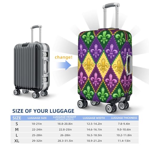 VOSERY Travel Luggage Cover - Mardi Gras4 Washable Suitcase Covers Protector Fits 18-32 Inch Luggage4