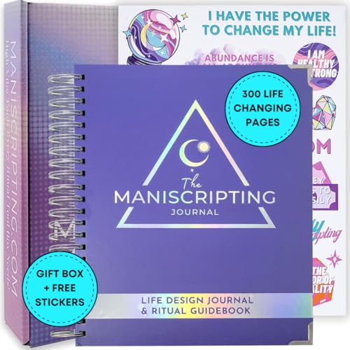 Maniscripting Life Design Journal & Ritual Guidebook: 90 day journal, guided prompts, daily planner, manifestation journal, gratitude, mindfulness, self love, happiness, wealth, weekly habit tracker,
