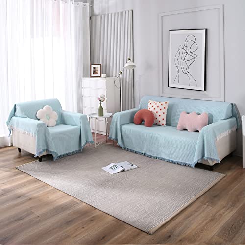 Image of HOKIPO Polyester Cotton Sofa Cover Thick And Soft Throw 1 Seater, 180 (D) X 180 (L) Cm (AR-4638-N4), Multi
