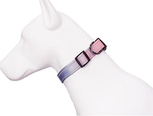 Miniatura 8 de Roses&Poetry Collar reflectante para perro con degradado azul, collares ajustables y duraderos para perros pequeños, medianos y grandes (Azure-XS)