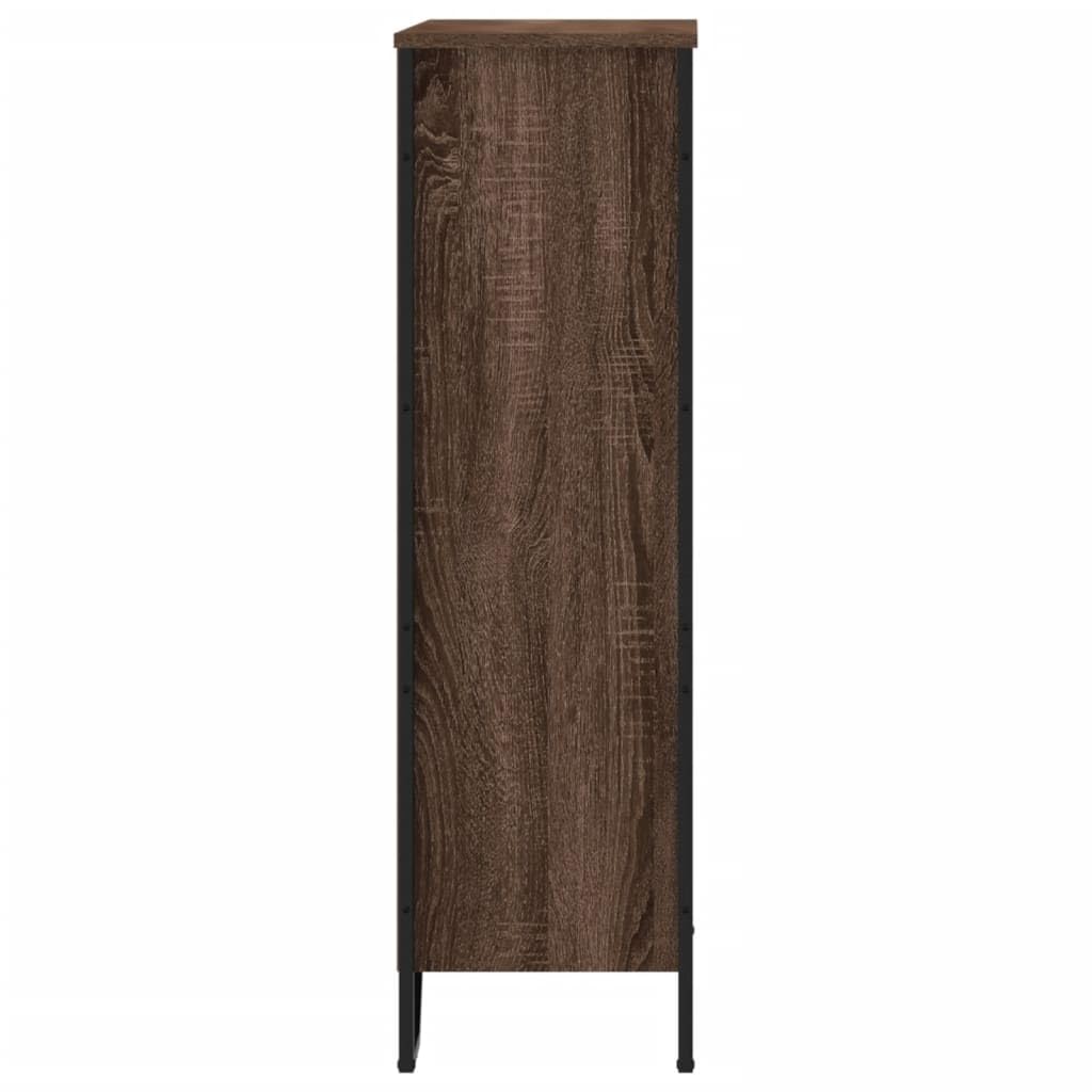 Regał na książki, brązowy, imitacja dębu, 80 x 31 x 106 cm, materiał drewnopochodny, metal, z 3 otwartymi półkami, miejsce do przechowywania, do salonu, gabinetu, biura i pokoju dziecięcego