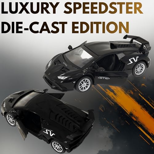 Image of toyco Alloy Metal SUV Toy Car for Kids | Pull Back Unbreakable Small Toy Cars | Openable Doors, Smooth & Shiny Edges |1:36 Scale | Gift Toys for Boys and Girls Age 3+ | (Lamborgini Black)