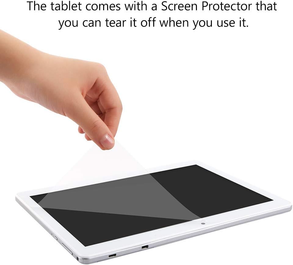 Dragon Touch 10 Inch Tablet, 2GB RAM 16GB ROM Storage, Quad-Core Processor, 10.1 IPS HD Display, Micro HDMI, Android Tablets 5G Wi-Fi, Metal Body, K10 Model, Sliver