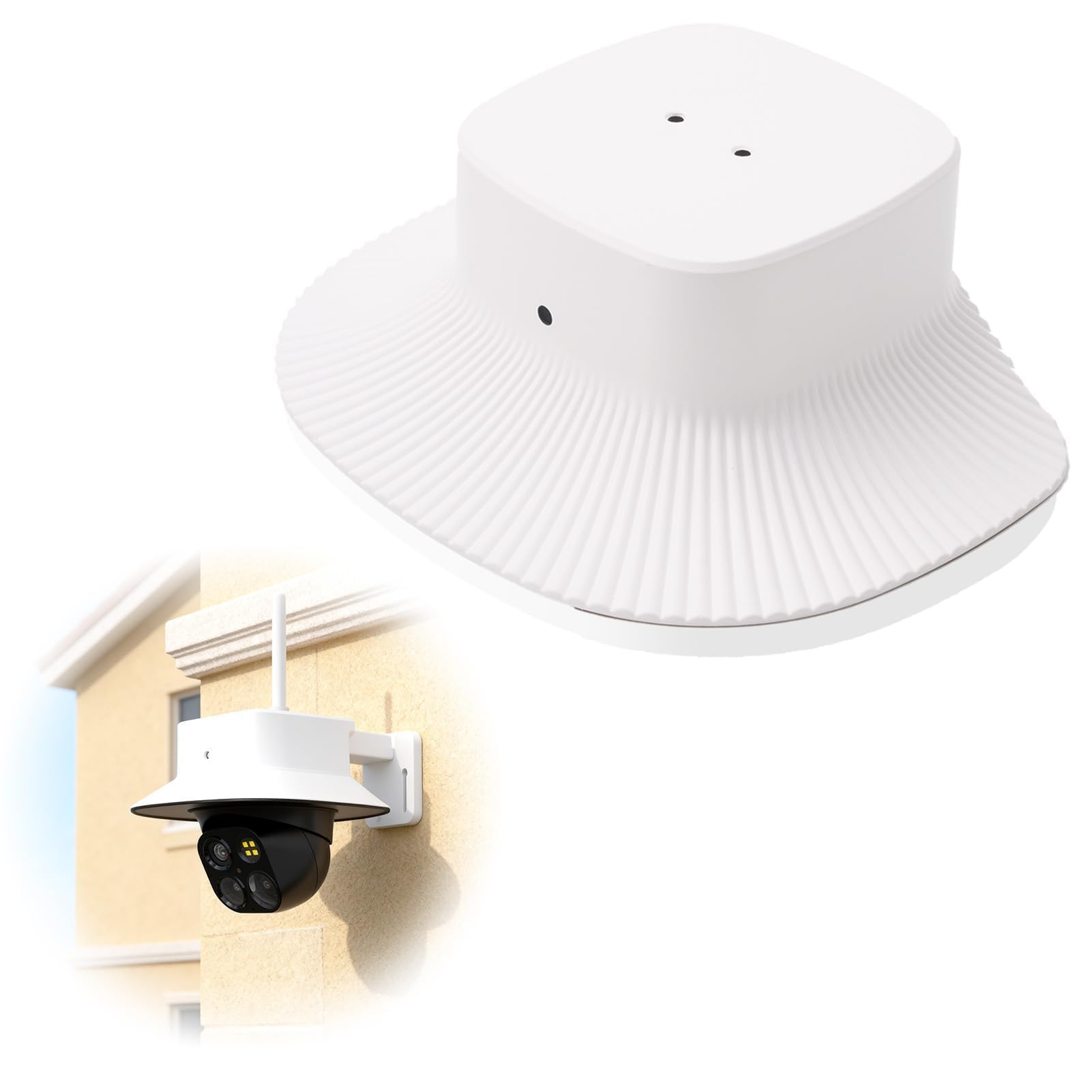 Housse de Protection Contre la Pluie pour Eufy Security SoloCam S340 Résistante aux Intempéries Protège Contre la Pluie, Les Aayons UV Poussière et Vents Violents（Blanc）