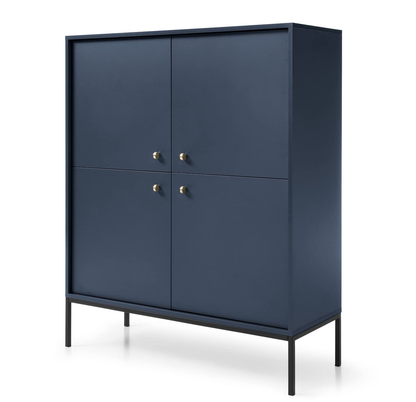 PIASKI Cassettiera 104 cm Tuta indiana, cassettiera da soggiorno, comoda con porte, mobili moderni, mobili con gambe