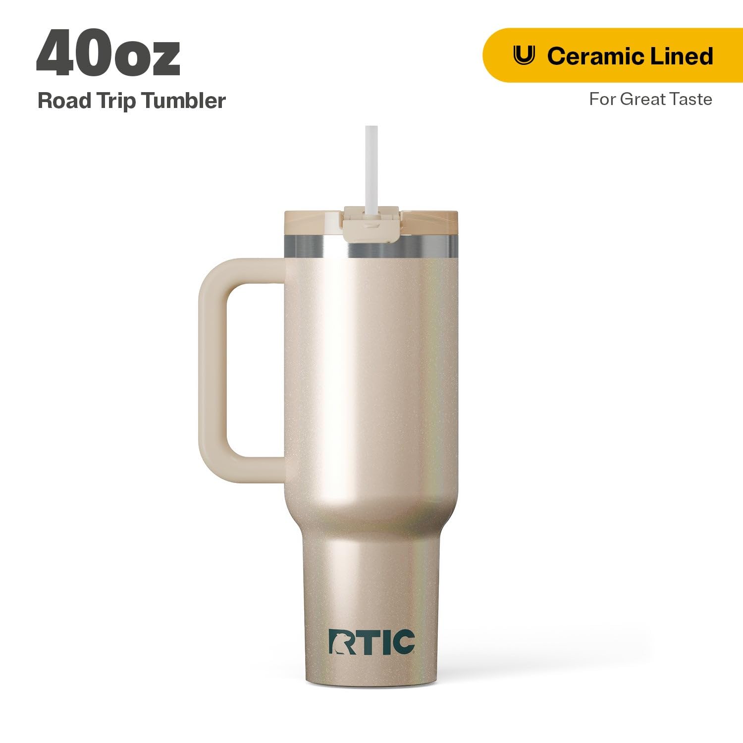 Amazon.com: RTIC 40 oz Road Trip Tumbler Double-Walled Cermaic