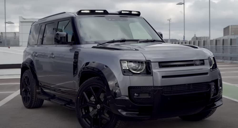 Side Steps Running Boards Fits for Land Rover Defender 110 L851 4 Door 2020-2025 Black with Anti-Skid Texture Nerf Bars
